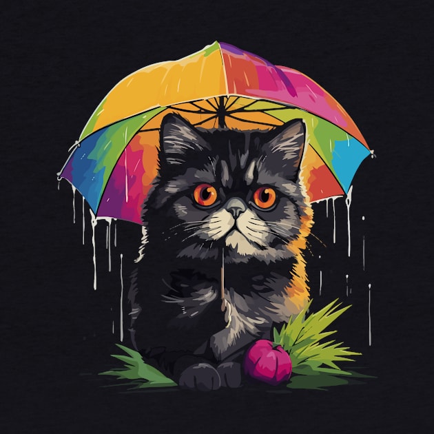 Exotic Shorthair Rainy Day With Umbrella by JH Mart